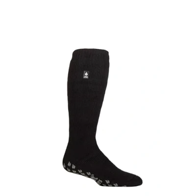 Image of Mens 1 Pair SOCKSHOP Heat Holders 2.3 TOG Elgon Long Plain Slipper Socks Black 6 11