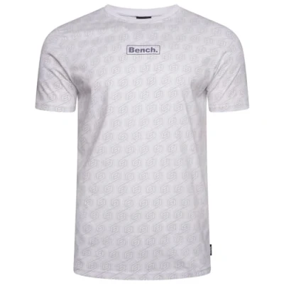 Image of Bench Mens Porio Crew Neck Short Sleeve All Over Print T Shirt White M