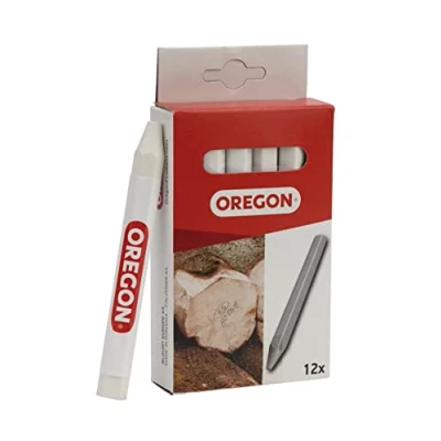 Image of Oregon Multi Surface Marking Crayon White, Professional 6 Sided Chalk Markers, Writes on Wood, Metal, Stone, Concrete, Tiles, Ceramic, Plastic, Glass &amp; More (Pack of 12) (295364)
