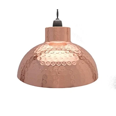 Image of Country Club Dappled Dome Light Fitting Ceiling Shade, Metal, Copper