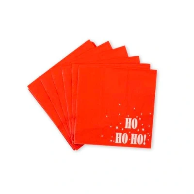 Image of PUKKA party “Ho Ho Christmas Napkins 16 Printed 2 Ply Measuring 32 x 32cm Flat and 16cm Folded for Festive Home Office Celebrations Kids &amp; Adults Recyclable Card Packaging