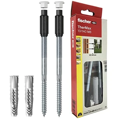 Image of Fischer Thermax 10/140 M8 Kit of 2 Dowels for Fixing to Insulating Coat Max 140 mm