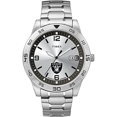 Image of Timex x NFL Men&#039;s Citation Raiders Silver Analog Watch
