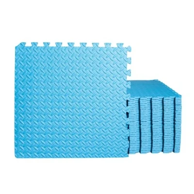 Image of Samuel Alexander Blue 12 Piece EVA Foam Floor Protective Tiles Mats 60x60cm Each Set For Gyms, Kitchens, Garages, Camping, Kids Play Matting, Flooring Covers 4.32 sqm (46.5 sq ft)