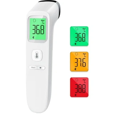 Image of ANMEATE No Touch Forehead Thermometer for Adults, Infrared Digital Kids, Touchless Baby Thermometer, Accurate Reading with Large Display, Mute Mode, Memory Recall, Fever Alarm (white)