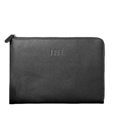Image of Xoopar Recycled Leather Laptop Sleeve 340x240x25mm 14/15&quot; Ideal for Carrying and Protecting Your Computer Safely in Style INE Black