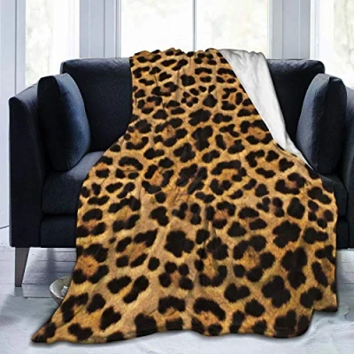 Image of Leopard Print Cheetah Skin Soft Throw Blanket All Season Microplush Warm Blankets Lightweight Tufted Fuzzy Flannel Fleece Throws for Bed Sofa Couch