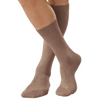 Image of Damart Women&#039;s Chaussettes Polaire Thermolactyl Fleece Socks, Taupe, Normal
