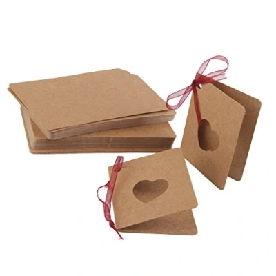 Image of Hollow Out Paper Party Favor Gift Tags Mini Greeting Cards Pack of 50Pcs (Heart)