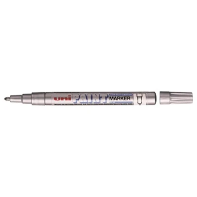 Image of 1 x Uni Multi Surface Paint Marker Pen PX 21 Fine Bullet Tip Silver