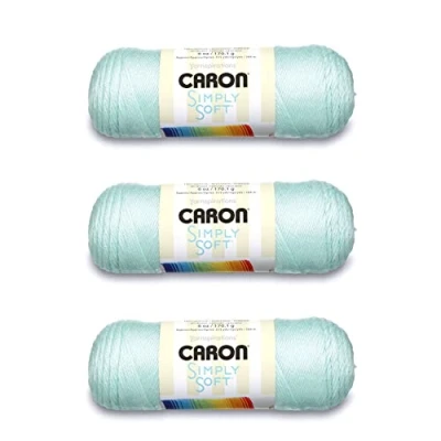 Image of Caron Simply Soft Green Yarn 3 Pack of 170g/6oz Acrylic 4 Medium (Worsted) 315 Yards Knitting/Crochet