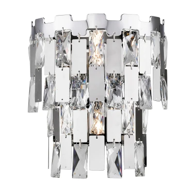 Image of Alma 2 Light Wall Lamp Chrome Crystal