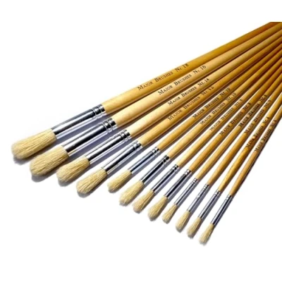 Image of Major Brushes Hog Bristle Long Round Pack of 12