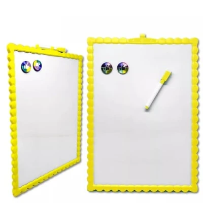 Image of Magnetic A3 Whiteboard Dry Wipe with Weekly Planner Rewritable Pen Office Home (Yellow)