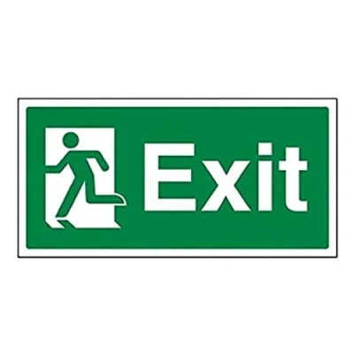 Image of V Safety Final Exit Man Left Sign 300mm x 150mm 1mm Rigid Plastic