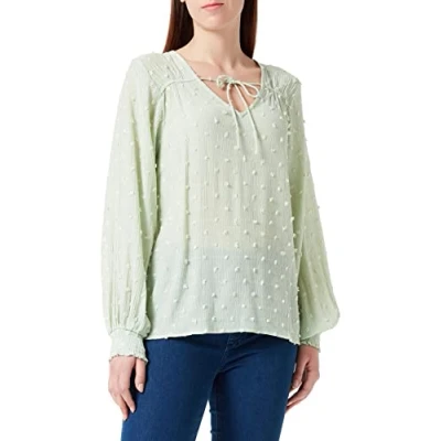 Image of Garcia Women&#039;s Long Sleeved Shirt Blouse, Smoke Green, XS