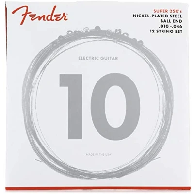 Image of Fender Electric XII Strings for 12 string Guitar, Nickel Plated Steel, 10 46
