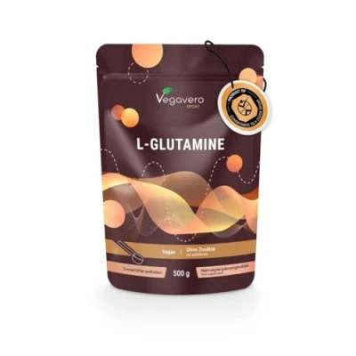 Image of Vegavero L Glutamine Powder 5000 mg Post Workout and Muscle Building 100% Pure NO Additives Lab Tested 500g Vegan