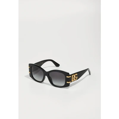 Image of Dolce &amp; Gabbana Woman DG4501 501/8G Sunglasses Acetate Black Grey Butterfly Normal Shaded