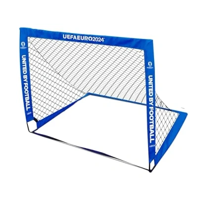 Image of Euro 2024 4ft x 3ft Flexi Football Goal, Officially Licensed by Hy Pro, Portable Goal for Indoor Outdoor Kids Adults