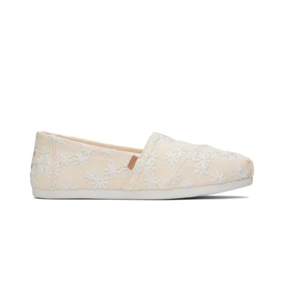Image of TOMS Women&#039;s Alpargata Cloudbound Loafer Flat , Natural Embroidered Floral,5 UK