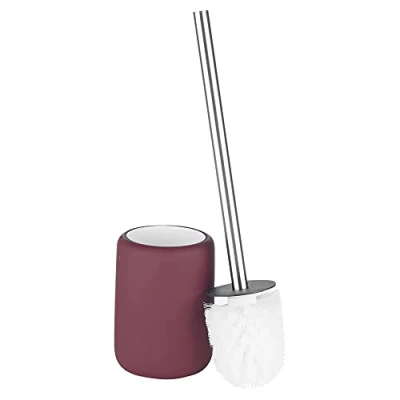 Image of URBNLIVING 3pcs Ceramic Matt Colour Matching Bathroom Dispenser Tumbler Toilet Brush Set (Purple, Brush)