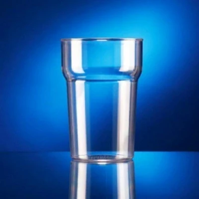 Image of We Can Source It Ltd Rigid Polycarbonate Nonic Pint Glasses 20oz/568ml Reusable Plastic Tumblers for Pubs, Bars, Restaurants and Outdoor Events 10 Pack
