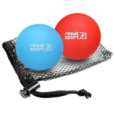 Image of ResultSport Lacrosse Massage Ball for Back, Trigger Point Massage, Plantar Fasciitis Recovery, Stress Reflexology, Myofasical and Physio (Blue &amp; Red)