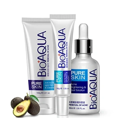 Image of BIOAQUA 3in1 Face Acne Scar Removal Spots Pimples Oil Cream Blemish Marks Moisturizing 100g+30g+30ml