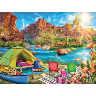 Image of Ravensburger Canyon Camping 1500 Piece Jigsaw Puzzle for Adults 12001007 Handcrafted Tooling, Made in Germany, Every Fits Together Perfectly