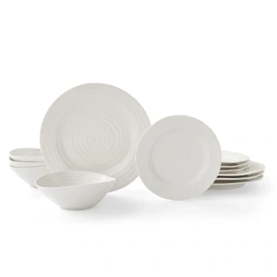 Image of Portmeirion Home &amp; Gifts Sophie Conran Dinner Set, Porcelain, White, 27.9 x 2.5 cm (White,27.9 cm)