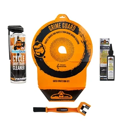 Image of Tru Tension Grime Guard Bundle 4 Piece Bicycle Kit Protect Brakes &amp; Wheels During Cleaning