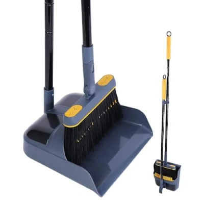 Image of Easylife Telescopic Dustpan and Brush. Brush Sets Long Handle (86cm Pan, 122cm Brush) Handled Set with 90 Cloth Attachments. Broom Fully Guaranteed