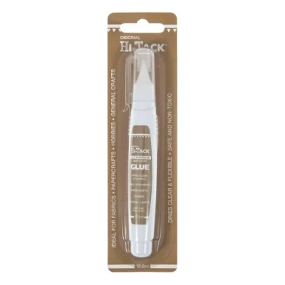 Image of Hi Tack Glue Pen 18.6ml Strong, Fast Hold Adhesive for Crafting &amp; DIY Dries Clear Flexible Ideal Fabric, Paper, Wood, Metal, Glass More Non Toxic, Heat Resistant, Handwash Safe