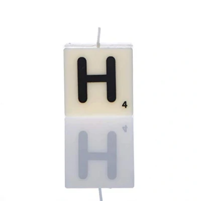 Image of Boxer Gifts H Letter Candle,White,One Size,SP9118
