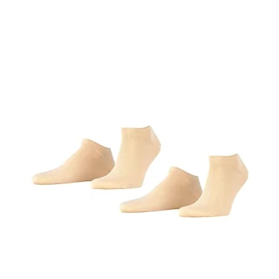 Image of ESPRIT Men&#039;s Basic Uni 2 Pack M SN Cotton Low Cut Plain Pairs Trainer Socks, Beige (Cream 4011), 11.5 14