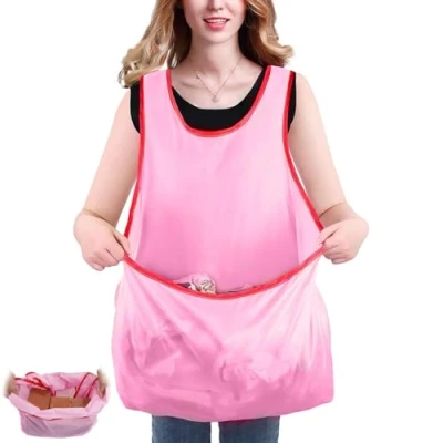 Image of Portable Clothes Drying Apron,laundry apron with Pouch,Kangaroo Laundry large pouch,laundry aprons for women pockets (A,1cps)