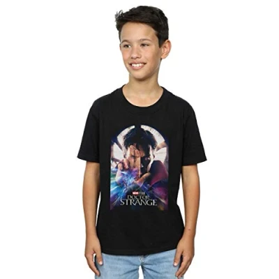 Image of Marvel Studios Boys Doctor Strange Poster T Shirt Black 5 6 Years