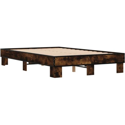 Image of vidaXL Bed Frame without Mattress Smoked Oak 140x190 cm