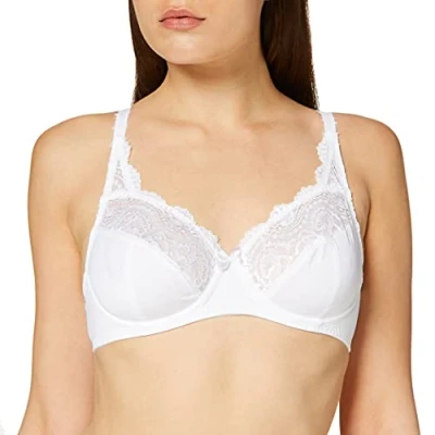 Image of Playtex Bra Woman Flower Elegance Micro Lace Underwire x1, White, 36DD