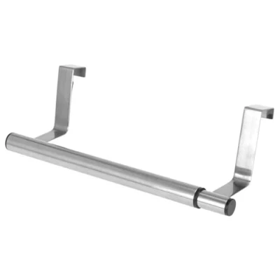 Image of GEEZY Extendable Over Door Hanging Rail Metal Holder Rack Tea Towel Hanger Kitchen Bathroom Cupboard