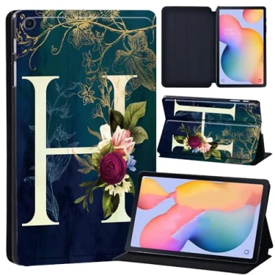 Image of Case for Samsung Galaxy Tab S6 Lite 10.4&quot; 2024/2022/2020, SM P620/P625/P610/P613/P615/P619 Tablet Cover Trifold Stand Folio Soft TPU (initial letter H)