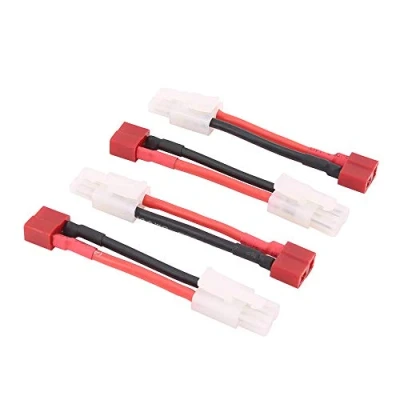 Image of BDHI 4pcs compatible with Tamiya Male to Female T Plug Deans Style Connector Adapter Cable 5cm/2inch 14awg Wire(BDHI 09)