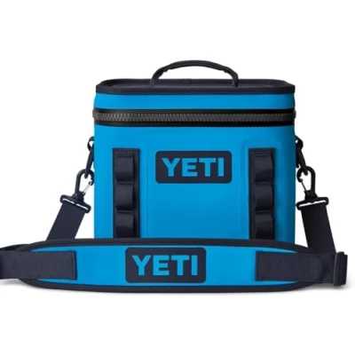 Image of YETI Hopper Flip 8 Cool Bag, Portable &amp; Insulated Backpack Cooler, Big Wave Blue