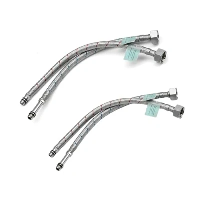 Image of Xcel Home 4X M10 x1/2 Flexible Tap Connectors (300mm) 10 Lengths 2 Pairs of BSP Kitchen/Basin Monobloc Mixer Flexi Pipe Tails Braided Stainless Steel