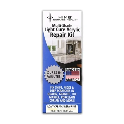 Image of HIMG Cream Tones Quartz, Marble, Granite, Porcelain Countertop Chip Repair Kit Light Cure Acrylic Surface Repair…
