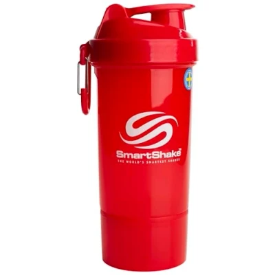 Image of Smartshake O2GO ONE Plastic Protein Shaker Bottle 800 ml 27 oz Leakproof Screw on Lid BPA Free Unisex Red