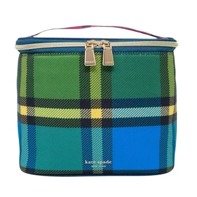 Image of kate spade new york Insulated Lunch Tote, Small Cooler, Cute Bag for Women, Thermal with Double Zipper Close and Carrying Handle, Grand Plaid Duo