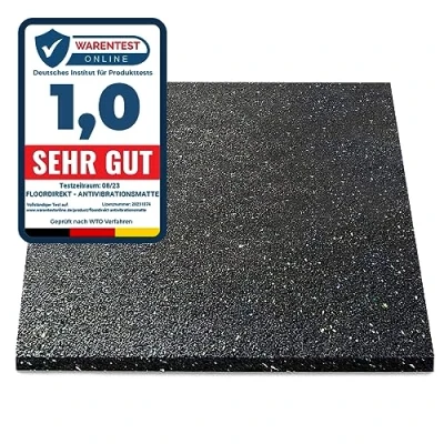 Image of Floordirekt Premium Anti Vibration Mat 60 x cm Made in Germany for Washing Machine Dryers etc. Can be Cut to Size Available 4 Thicknesses (60 0.5 cm)