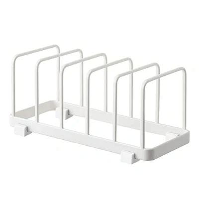 Image of BagLEv Pot and Pan Rack Chopping Board Organiser Stand Holder for ​Kitchen (WHITE)